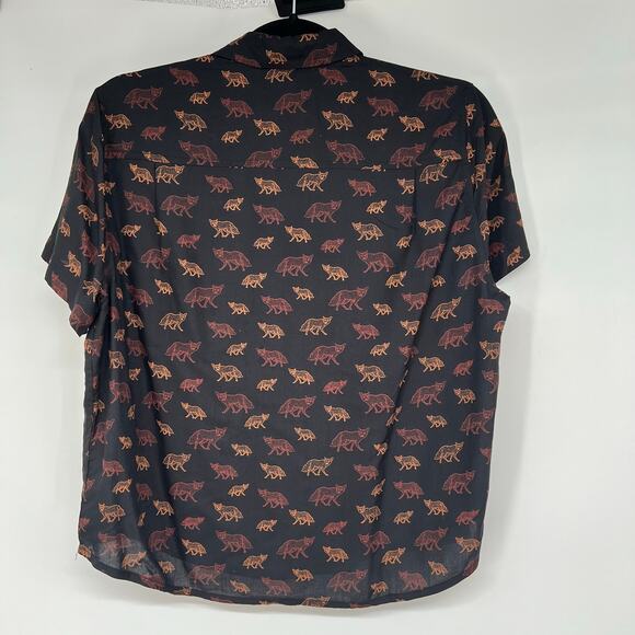 Bridge & Burn Sustainable Series Greer Dreamers Print Shirt Women's Size S Black - Picture 4 of 11